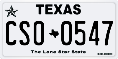TX license plate CSO0547