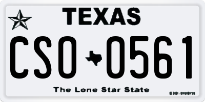 TX license plate CSO0561