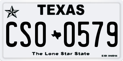TX license plate CSO0579