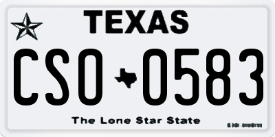 TX license plate CSO0583