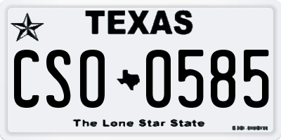 TX license plate CSO0585