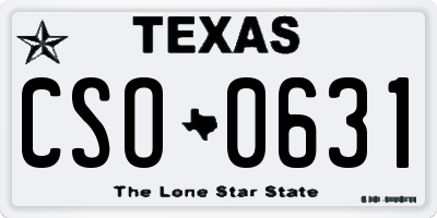 TX license plate CSO0631