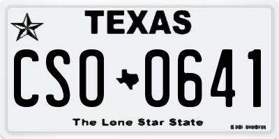 TX license plate CSO0641
