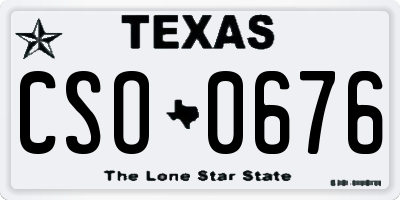 TX license plate CSO0676