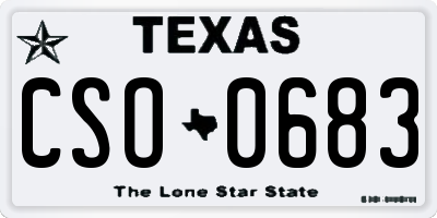TX license plate CSO0683