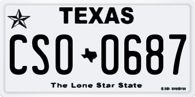 TX license plate CSO0687