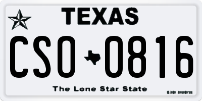 TX license plate CSO0816