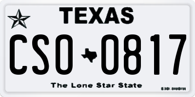 TX license plate CSO0817