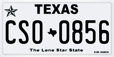 TX license plate CSO0856