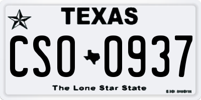 TX license plate CSO0937