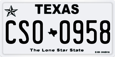 TX license plate CSO0958