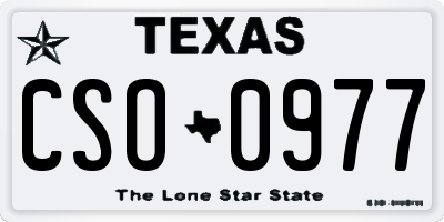 TX license plate CSO0977