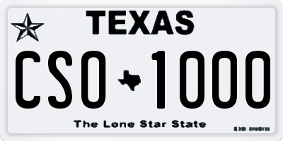 TX license plate CSO1000