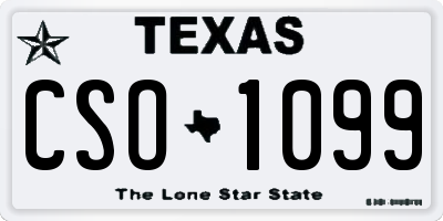 TX license plate CSO1099