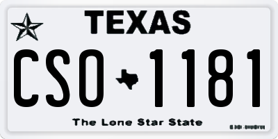 TX license plate CSO1181