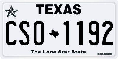 TX license plate CSO1192