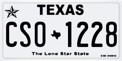 TX license plate CSO1228