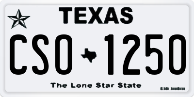 TX license plate CSO1250