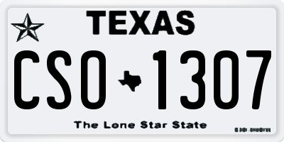 TX license plate CSO1307