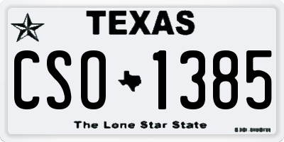 TX license plate CSO1385