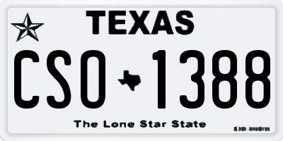 TX license plate CSO1388