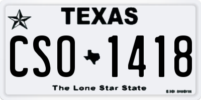 TX license plate CSO1418