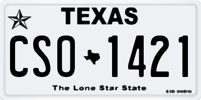 TX license plate CSO1421