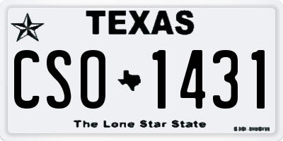TX license plate CSO1431