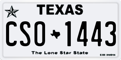 TX license plate CSO1443