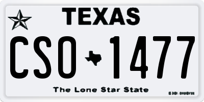 TX license plate CSO1477
