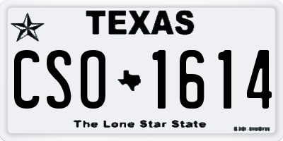 TX license plate CSO1614