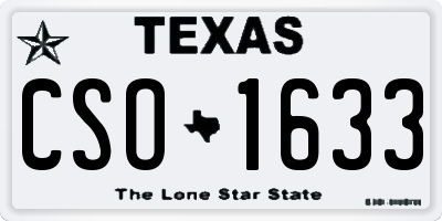 TX license plate CSO1633