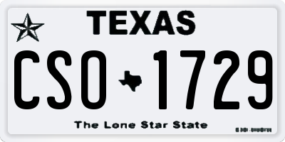 TX license plate CSO1729