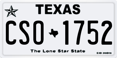 TX license plate CSO1752