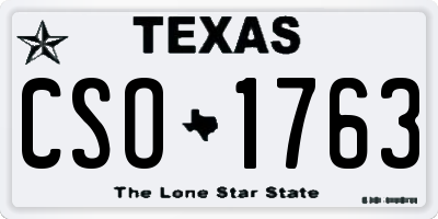 TX license plate CSO1763