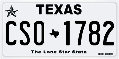 TX license plate CSO1782