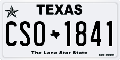 TX license plate CSO1841