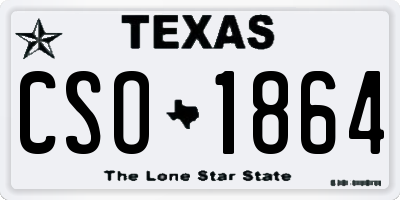 TX license plate CSO1864