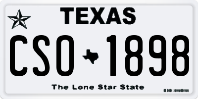 TX license plate CSO1898