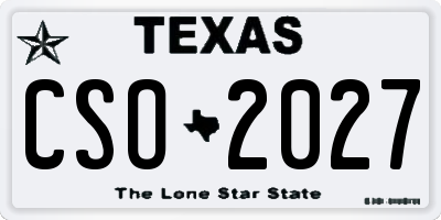 TX license plate CSO2027