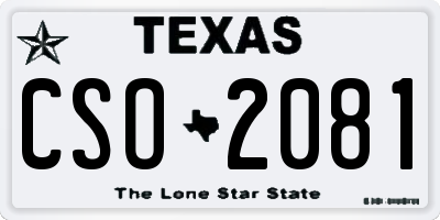 TX license plate CSO2081