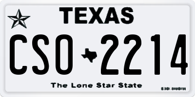 TX license plate CSO2214
