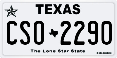 TX license plate CSO2290