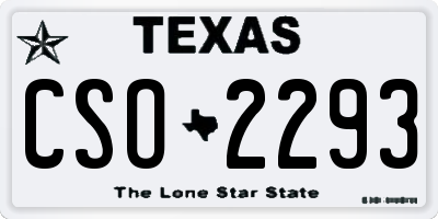 TX license plate CSO2293