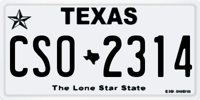 TX license plate CSO2314