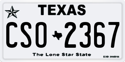 TX license plate CSO2367