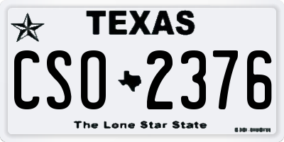 TX license plate CSO2376