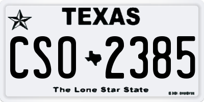 TX license plate CSO2385