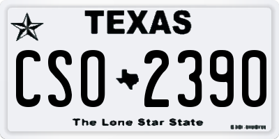 TX license plate CSO2390