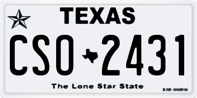 TX license plate CSO2431